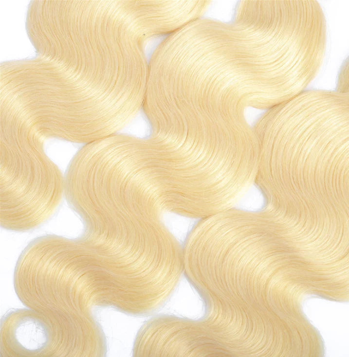 Body Wave 613# Blonde Color 100% Human Hair Weave 3 Bundles-Aaliweya