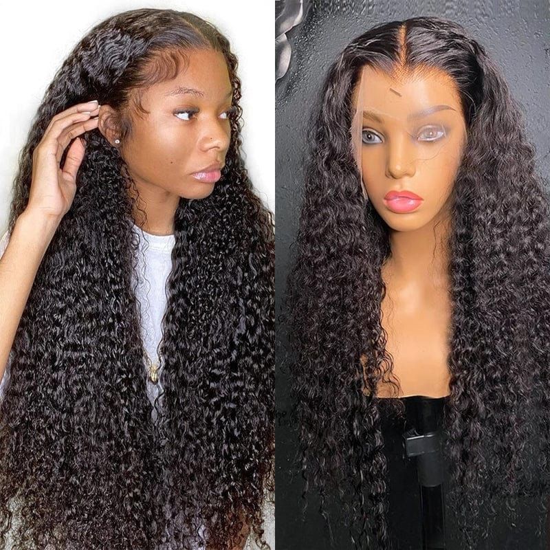 Jerry Curly Natural Wig 13x4 Invisible HD Lace Front Human Wigs