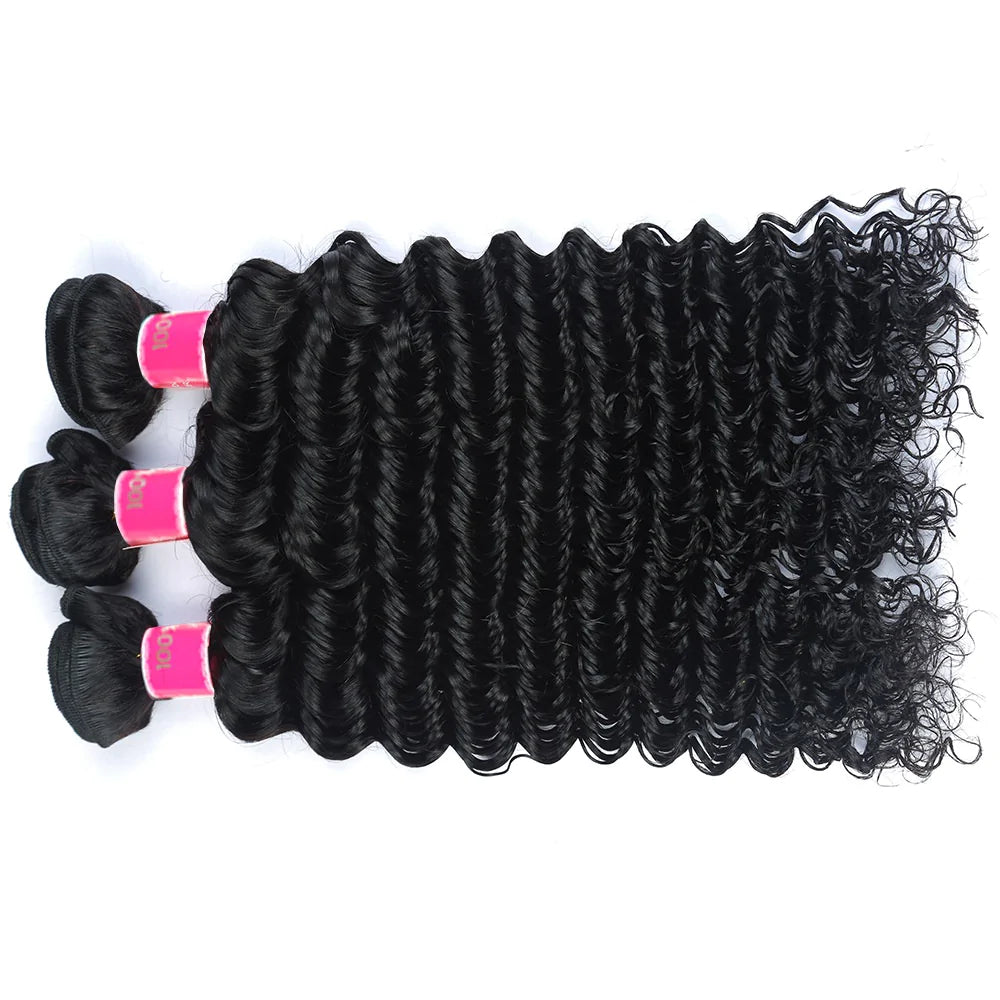 Deep Wave Hair Extension 3Bundles Deal 100% Natural Human Hair Weaves Double Weft-Zlike