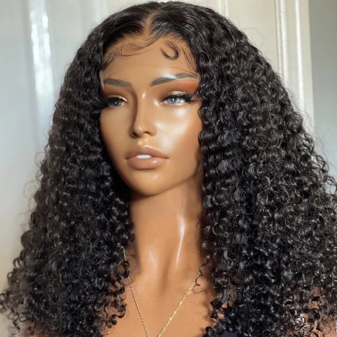 Kinky Curly Undetectable Invisible 5x5 Glueless Lace Closure 100% Human Hair Wigs-Zlike