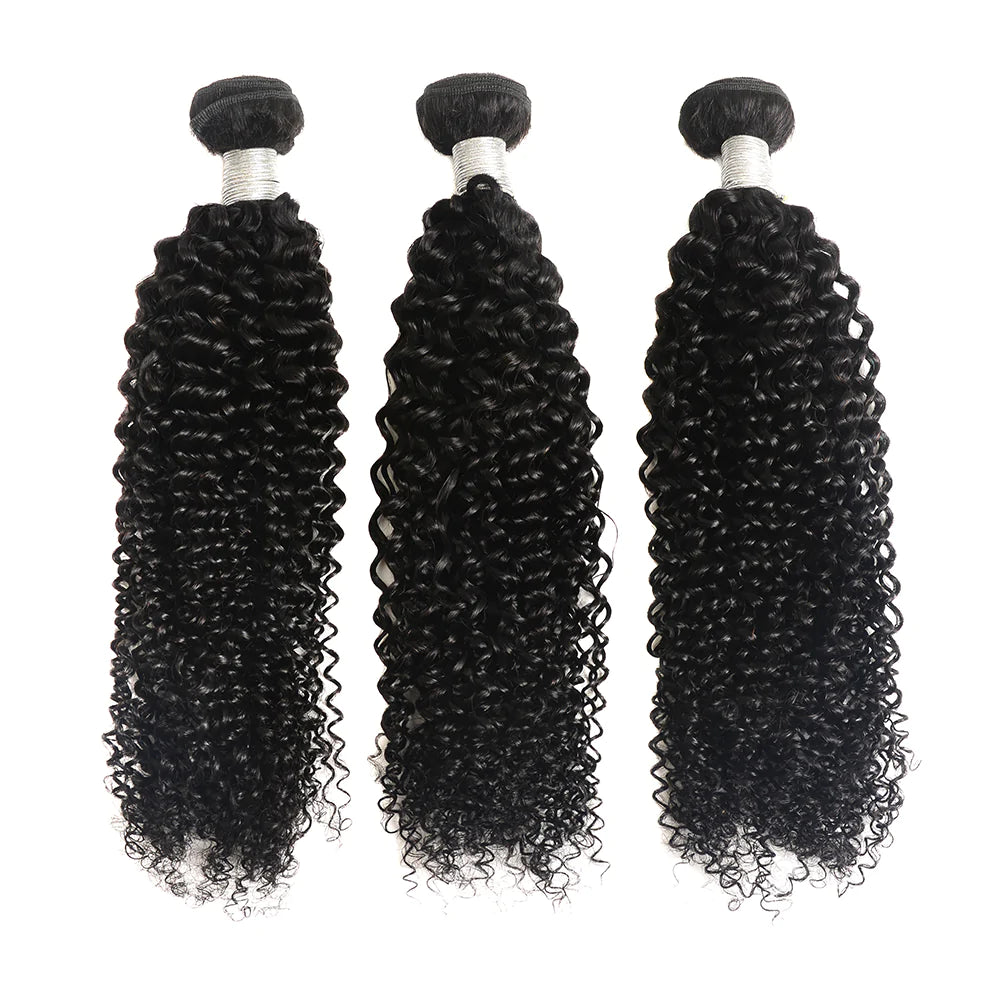 Human Hair Weaves 9A Curly Human Hair 3 Bundles For Black Women Natural Color-Zlike