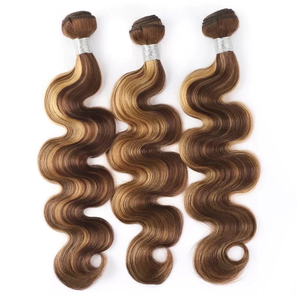 Highlight P4/27 Body Wave Bundles 3 Bundles Remy Human Hair Extensions -Zlike