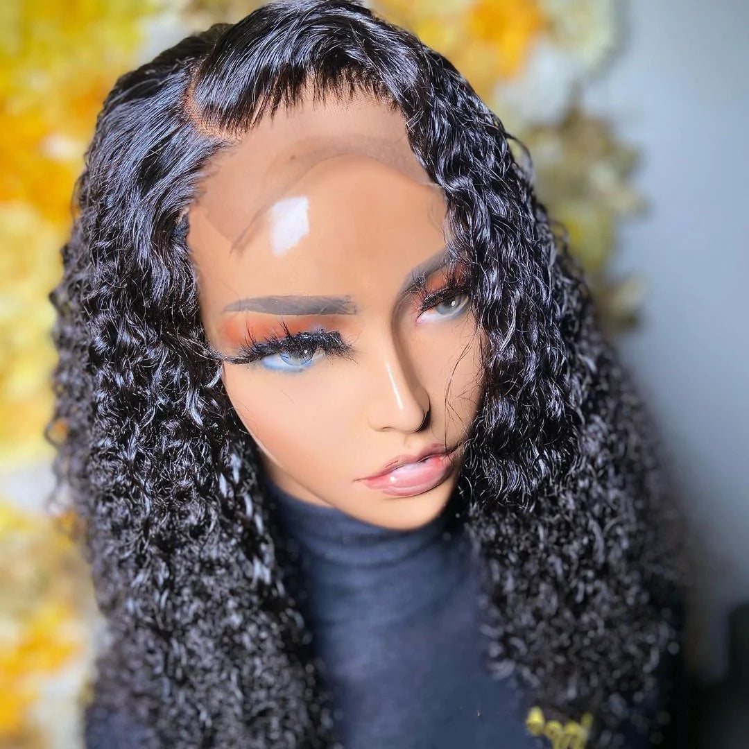 Water Wave HD Lace Closure Wig Brazilian Human Hair Lace Wigs 180% Density