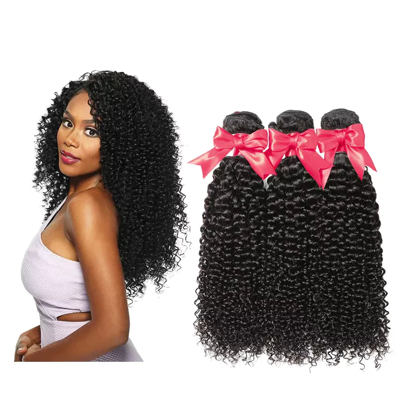 Human Hair Weaves 9A Curly Human Hair 3 Bundles For Black Women Natural Color-Zlike