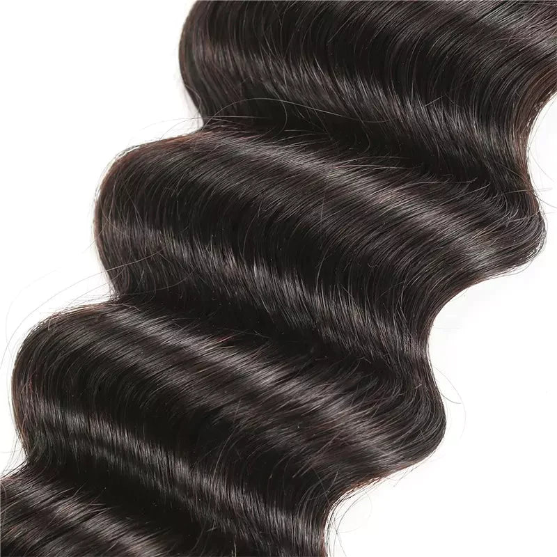 Loose Deep Wave Bundles 3Bundles Natural Black Hair Extensions-Zlikee