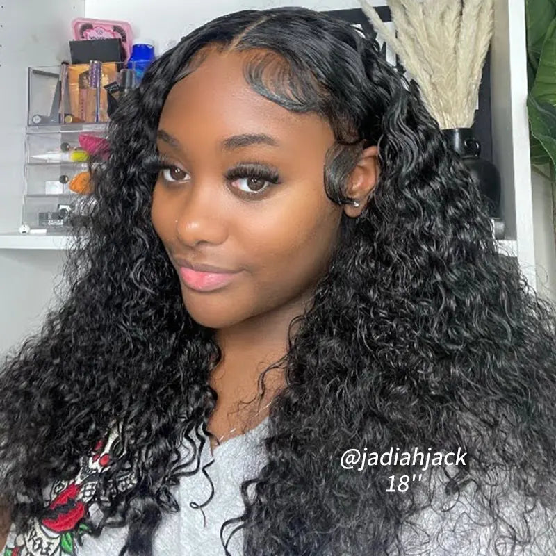 Zlike Water Wave Lace Front Wig 100% Virgin Human Hair Wigs Natural Hairline